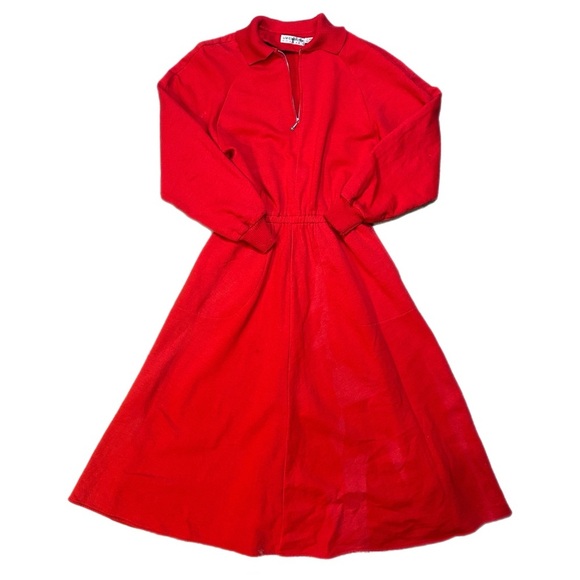 Liz Claiborne Dresses & Skirts - Vintage Liz Claiborne Vibrant Red Long Sleeve Dress